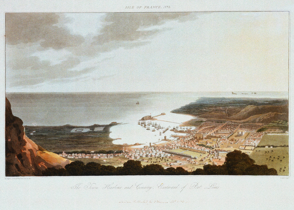 Detail of Isle of France No. 5. The Town, Harbour, and Country, Eastward of Port Louis by R. Temple