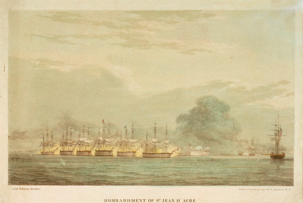 Detail of Bombardment of St. Jean d'Acre 3 November 1840 by R.F. Stopford