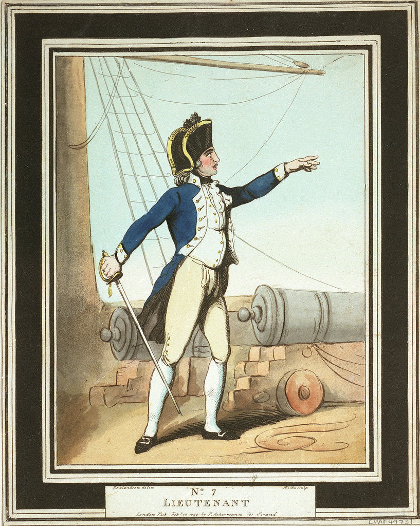 Detail of 'Lieutenant': no. 7 in series by Thomas Rowlandson