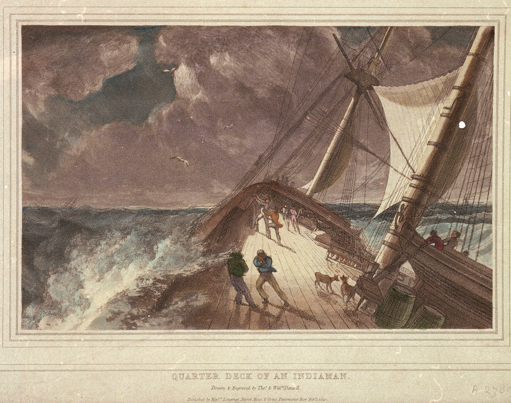 Detail of Quarter Deck of an Indiaman by Thomas Daniell