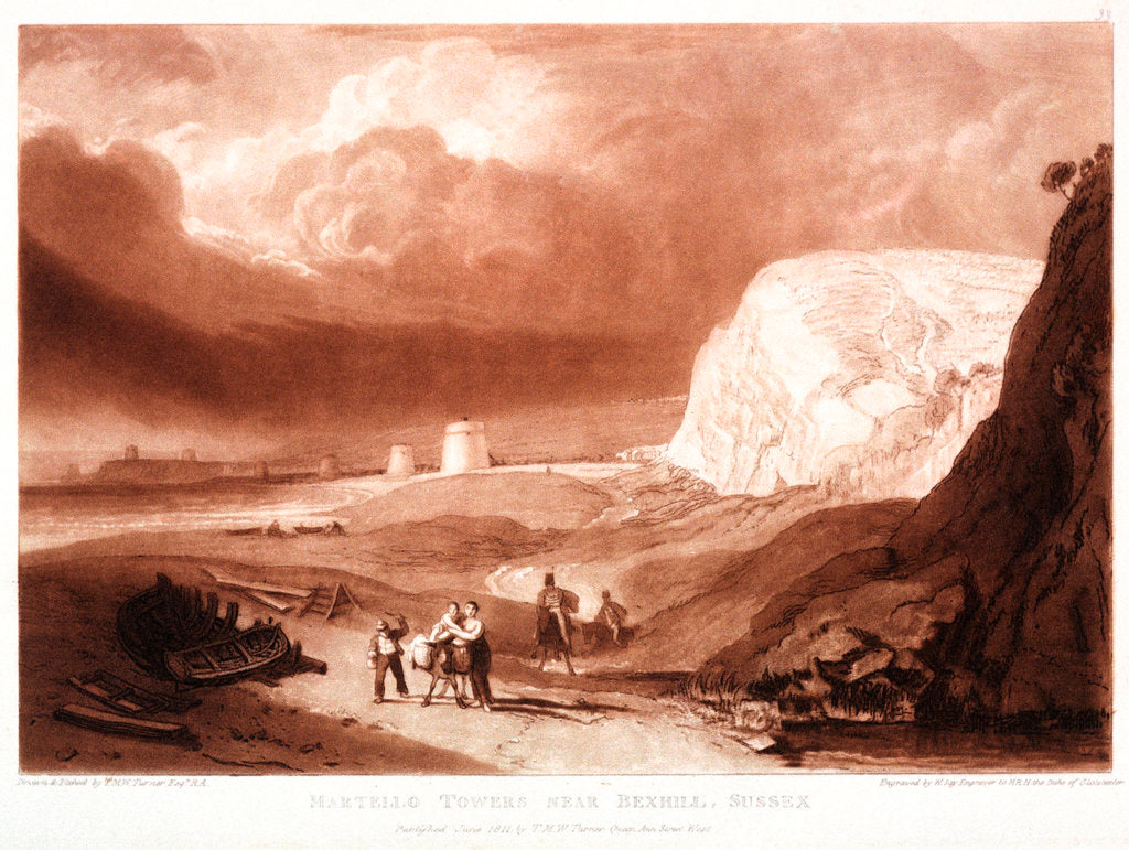 Detail of Martello towers near Bexhill, Sussex by Joseph Mallord William Turner