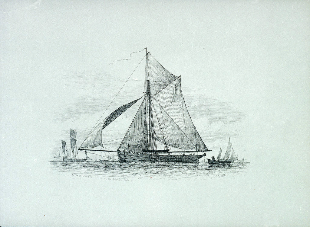Detail of Revenue cutter protecting the Brighton Fishery by Richard Henry Nibbs