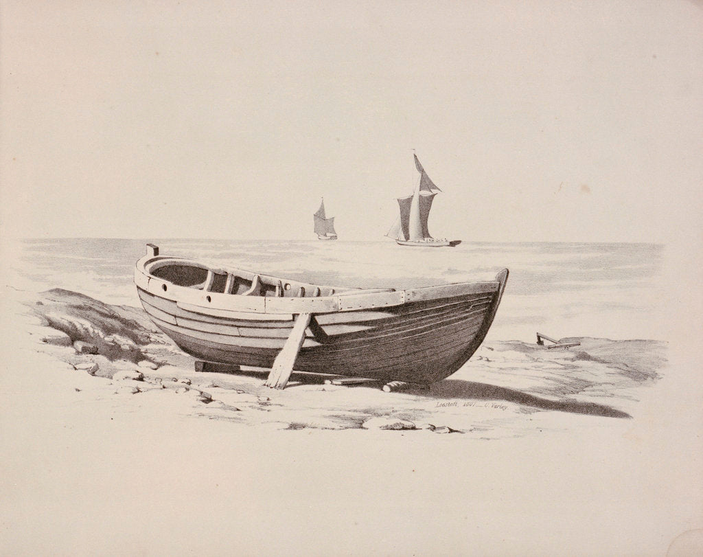 Detail of Rowing boat at Lowestoft, 1807 by Cornelius Varley