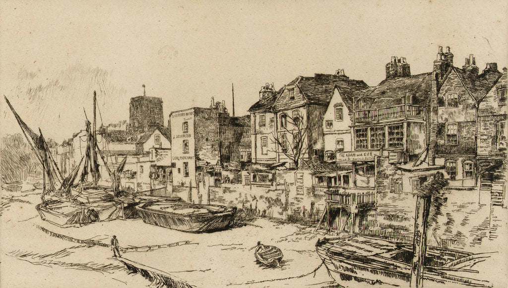 Detail of The Adam and Eve, Old Chelsea by James Abbott McNeill Whistler