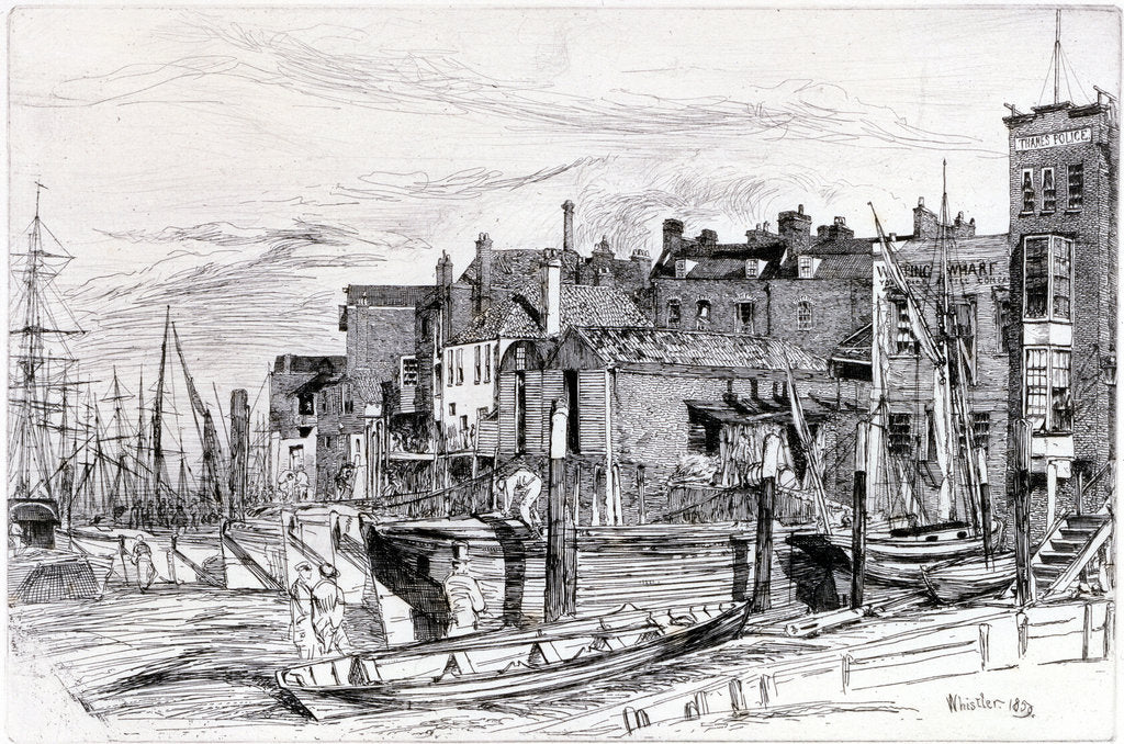 Detail of Thames Police by James Abbott McNeill Whistler