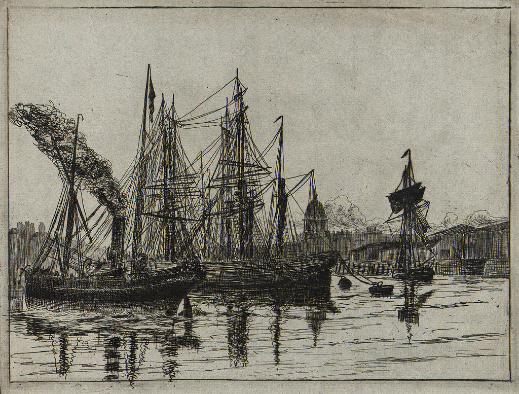 Detail of London Docks by William Booth-Pearsall
