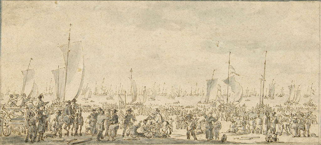 Detail of Charles II leaving Scheveningen, May 1660 by Adriaen Pietersz van der Venne