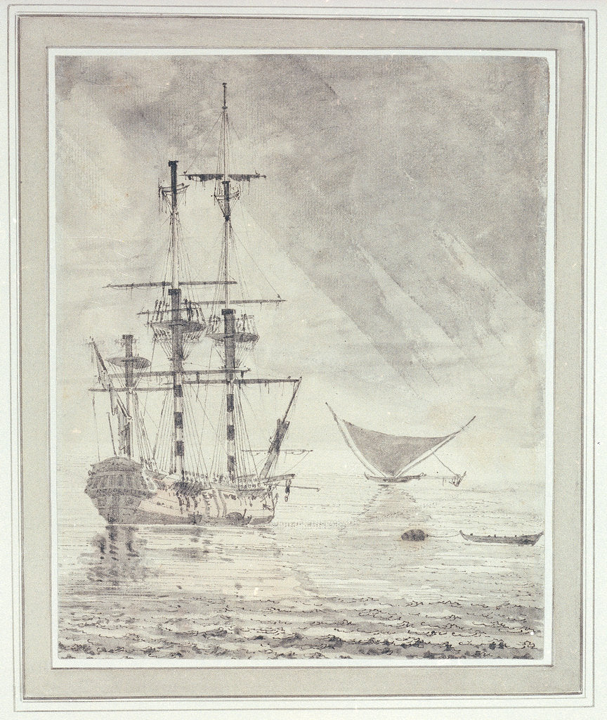 Detail of The 'Resolution' in the Marquesas, 1774 by William Hodges