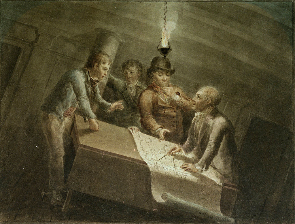 Detail of The Consultation (of officers) by Nicholas Pocock