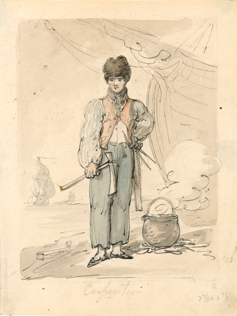Detail of Carpenter by Thomas Rowlandson