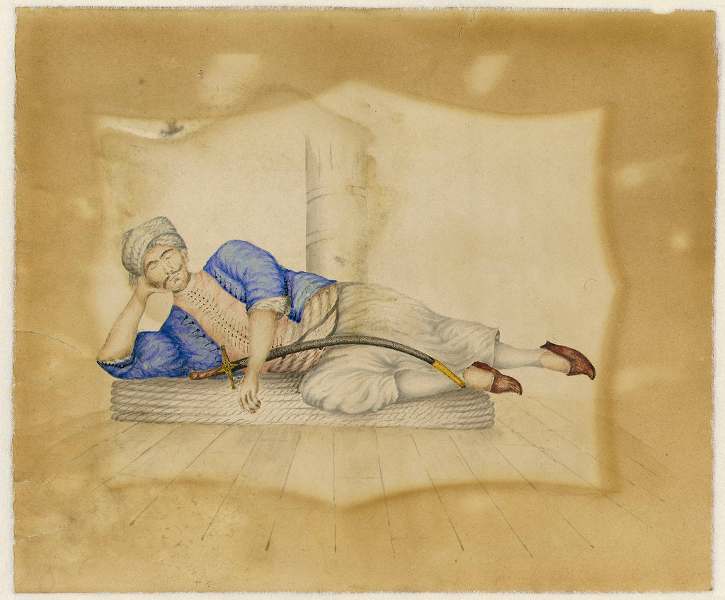 Detail of A Turkish prisoner on board ship by English School