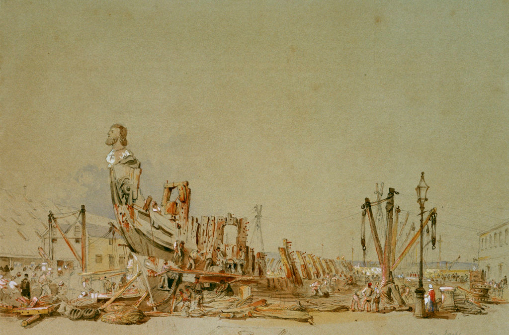 Detail of The Breaking up of the 'San Josef', 1849 by Nicholas Condy