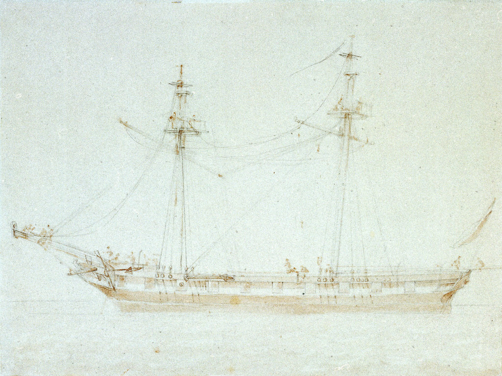 Detail of The brig 'Wasp' by John Cantiloe Joy