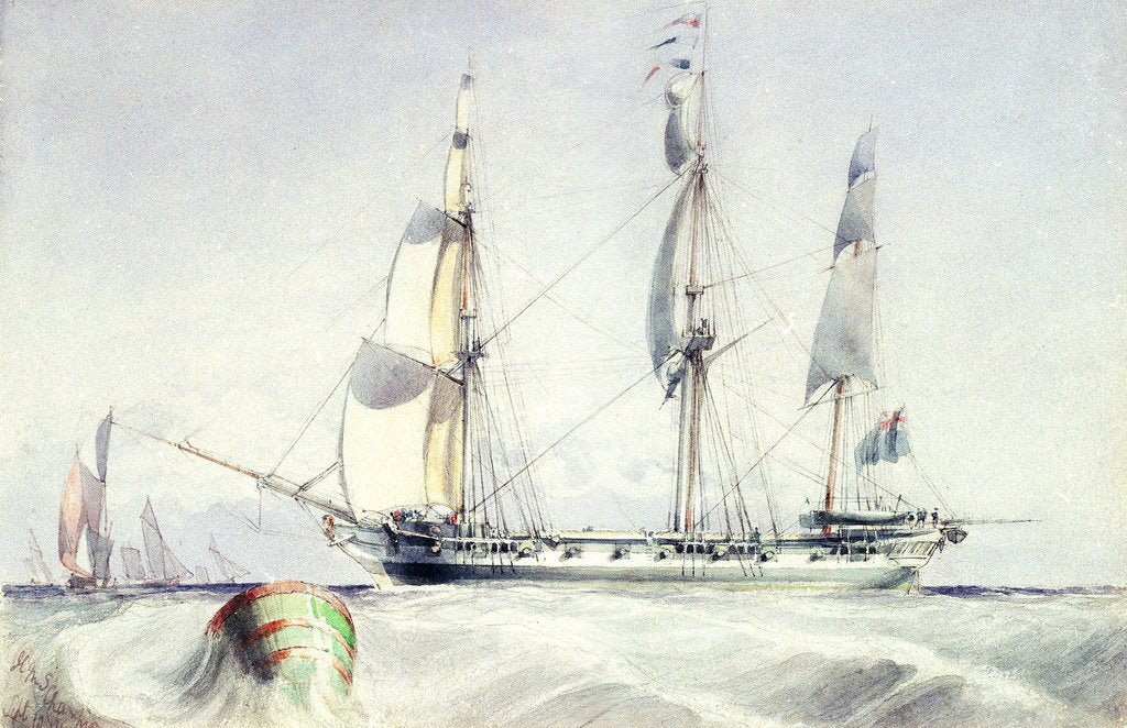 Detail of HMS 'Champion' by Calvert Richard Jones