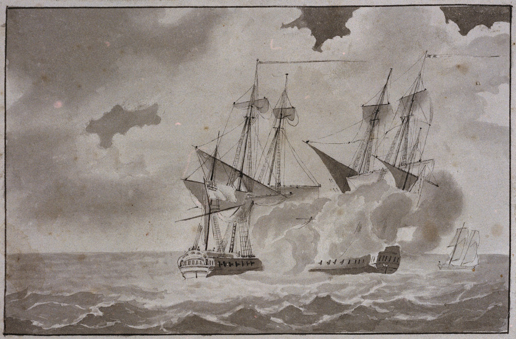 Detail of The 'Chesapeake' and 'Shannon' by O'Reily