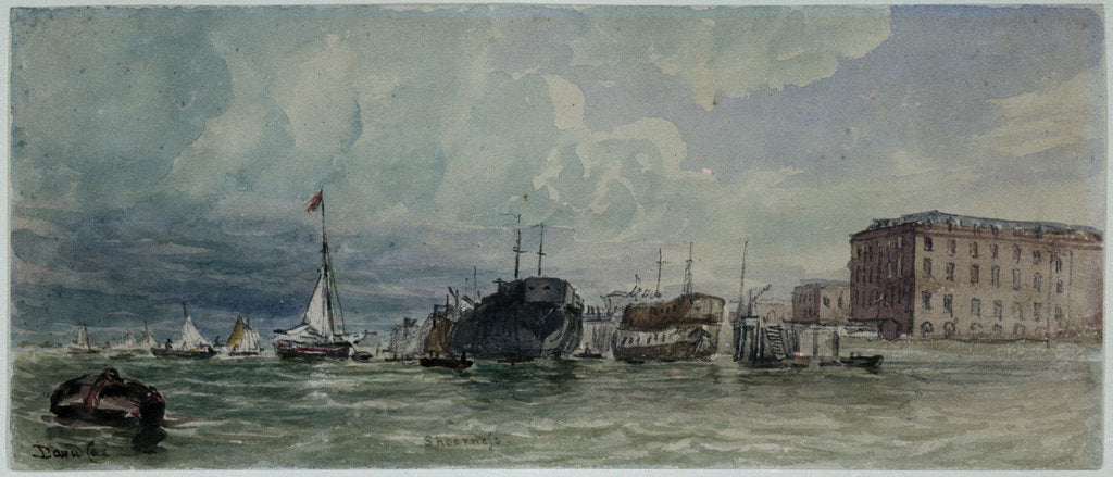 Detail of Hulks at Sheerness by David Cox Sr