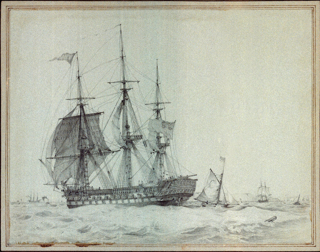Detail of The East Indiaman 'Thames' by Edward William Cooke