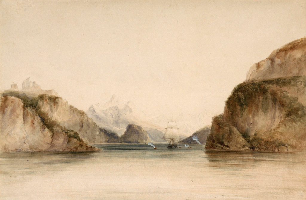 Detail of Portrait Cove, Beagle Channel, South America by Conrad Martens