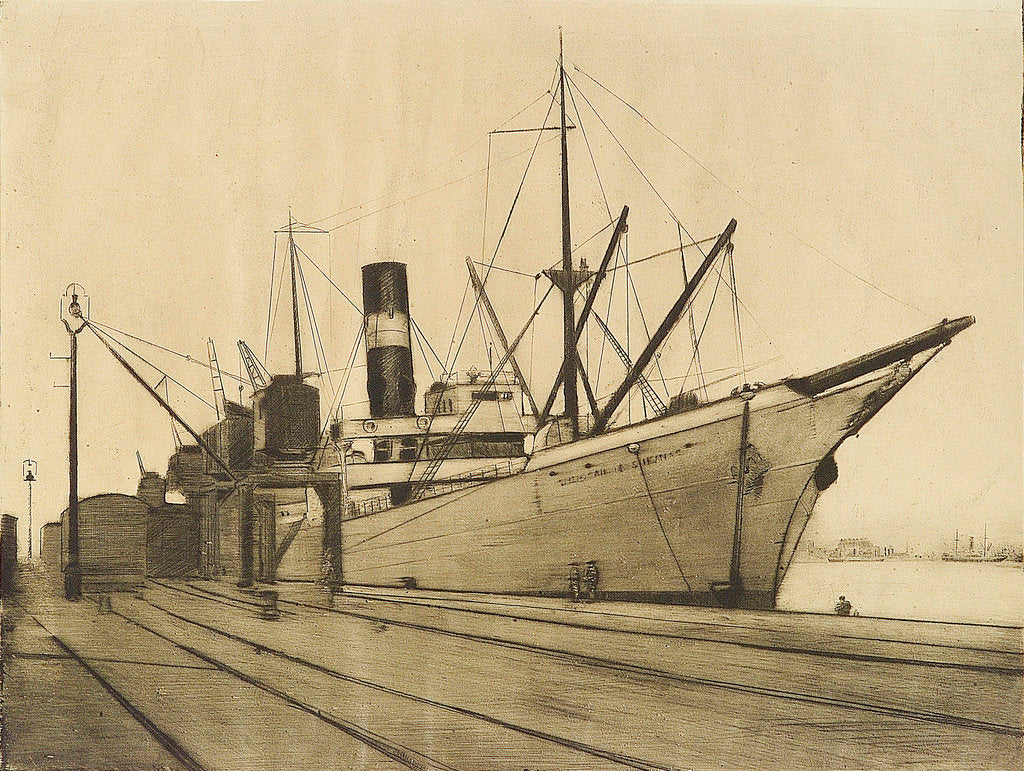 Detail of The steam vessel 'Penaglis M Hadoulis' in harbour 1 by John Everett