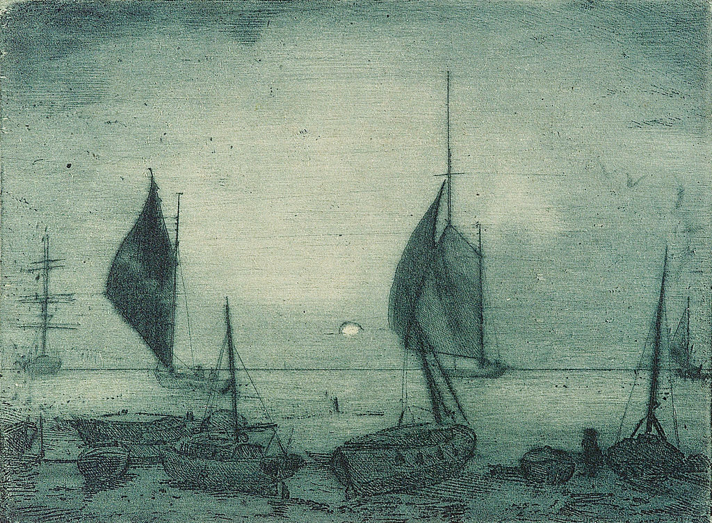 Detail of Small sailing craft on the beach at Poole 1 by John Everett