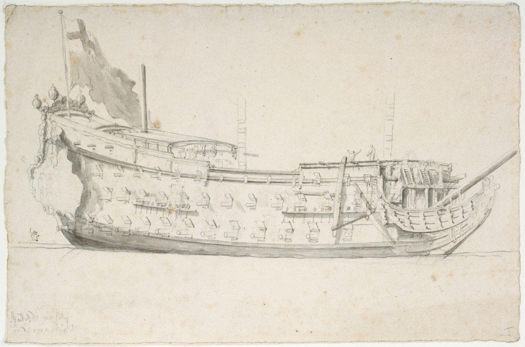 Detail of The 'Royal Charles' formerly 'Naseby' by Willem van de Velde the Elder