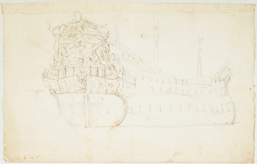 Detail of Portrait of the 'Zeven Provincien' by Willem Van de Velde the Younger