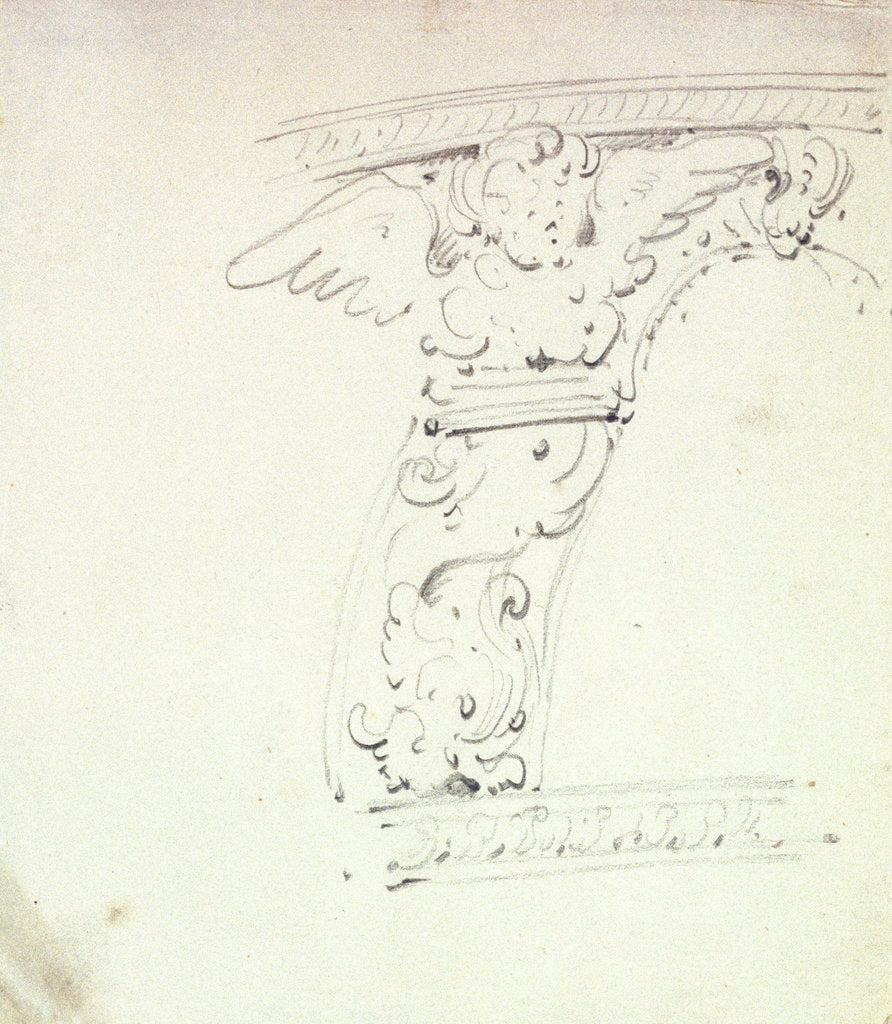 Detail of Decorated mullion for stern by Willem Van de Velde the Younger