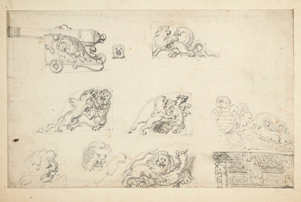 Detail of Decoration for a gun carriage by Willem Van de Velde the Younger