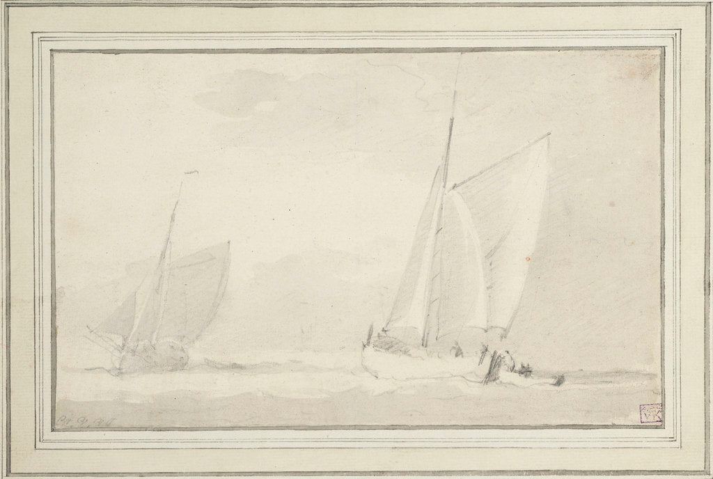 Detail of Hoys in a sunny haze by Willem Van de Velde the Younger