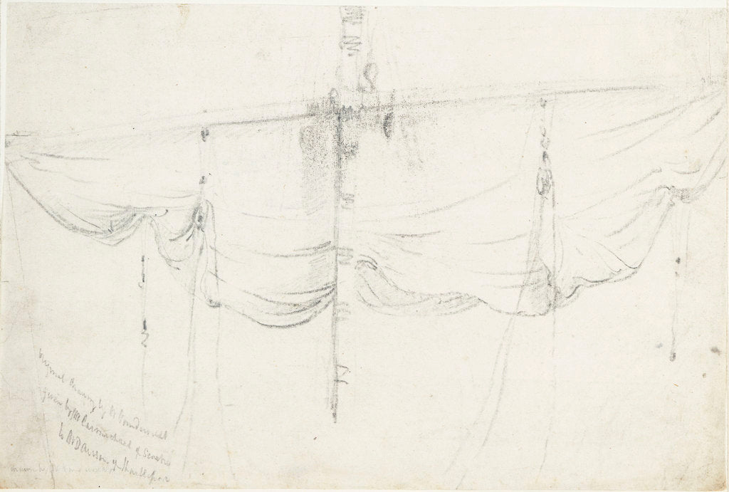 Detail of A course clewed up by Willem Van de Velde the Younger