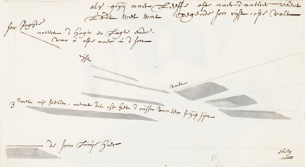 Detail of A note on the drawing of shadows by Willem Van de Velde the Younger