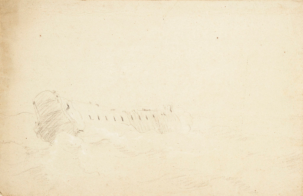 Detail of An English two-decker in a strong breeze by Willem Van de Velde the Younger