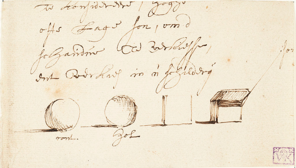 Detail of Studies of shadow on square and round objects by Willem Van de Velde the Younger