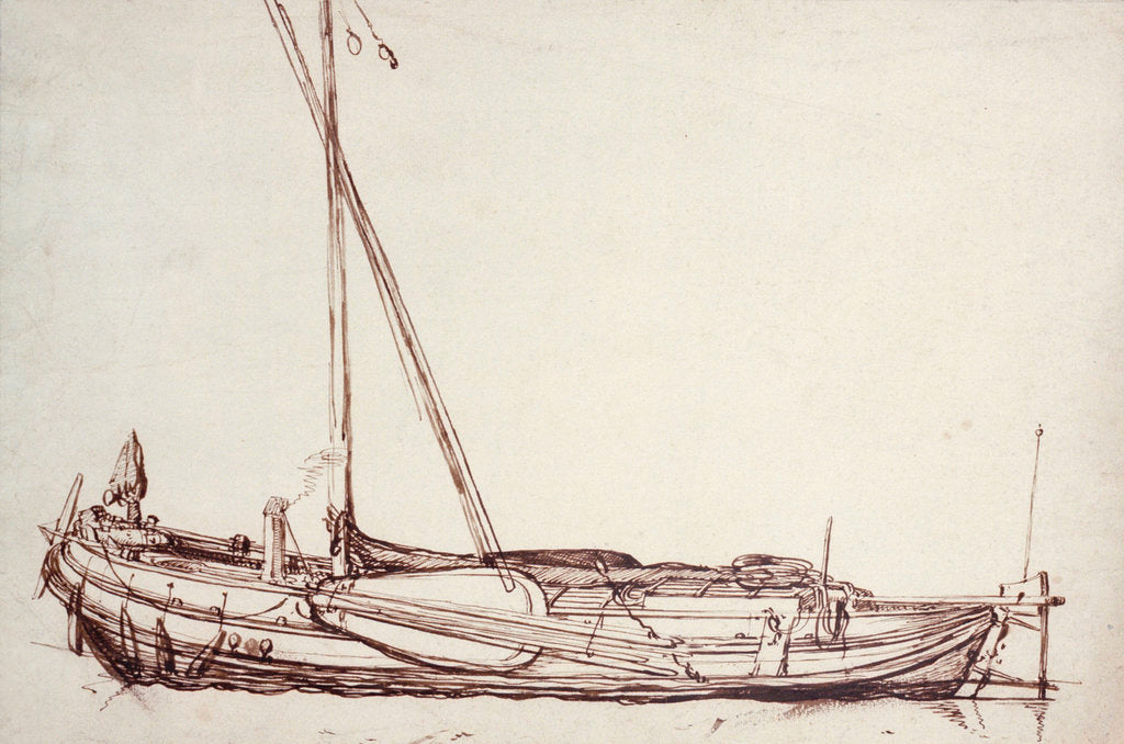 Detail of Study of a kaag by Willem van de Velde the Elder