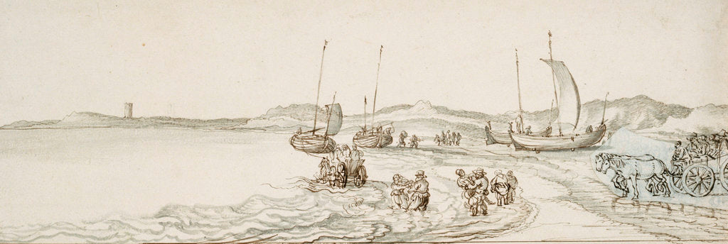 Detail of Pinks hauled up on the shore by Willem van de Velde the Elder