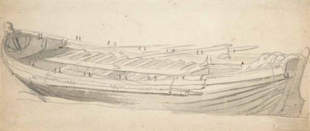 Detail of Study of a ship's barge by Willem van de Velde the Elder