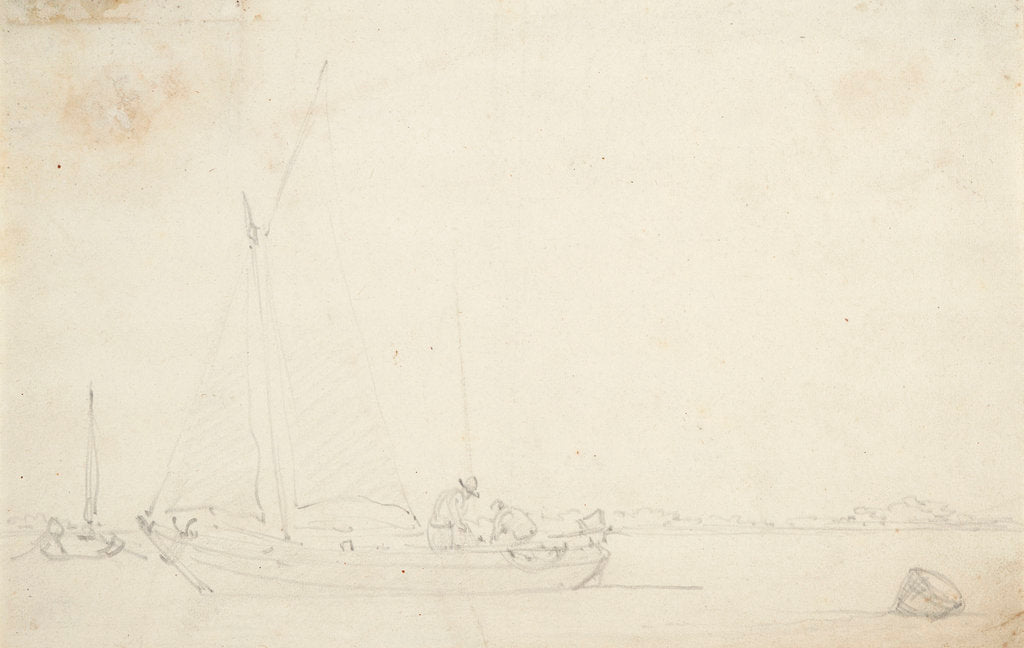 Detail of A kaag becalmed by Willem Van de Velde the Younger
