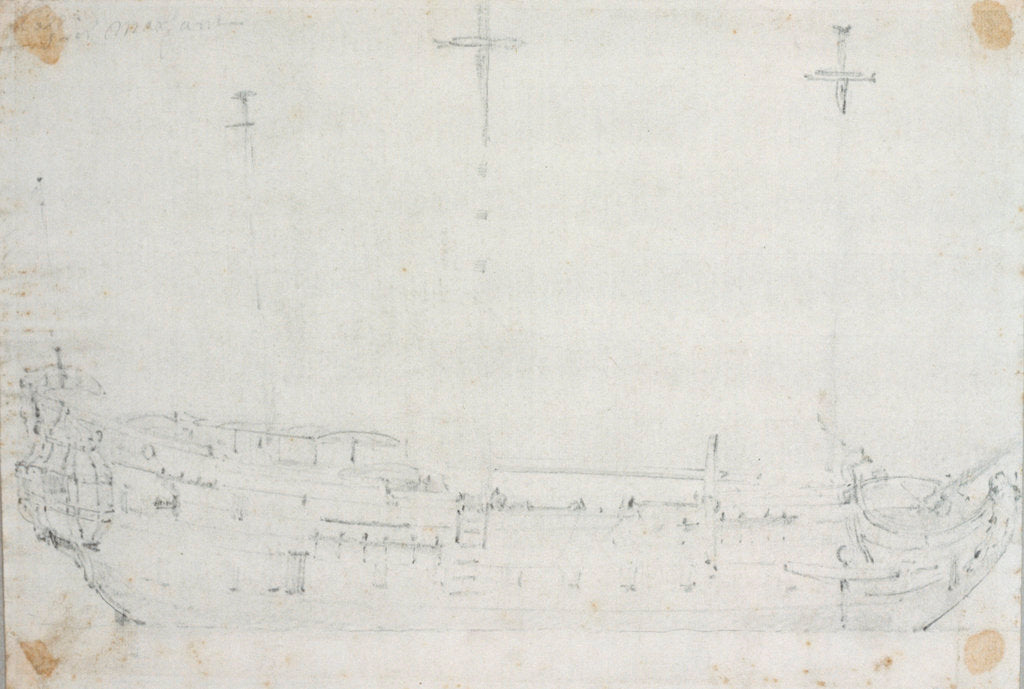 Detail of English ships getting under way by Willem Van de Velde the Younger