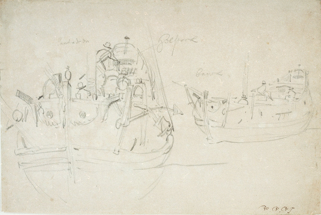 Detail of Portrait of the 'Royal Escape'? by Willem Van de Velde the Younger