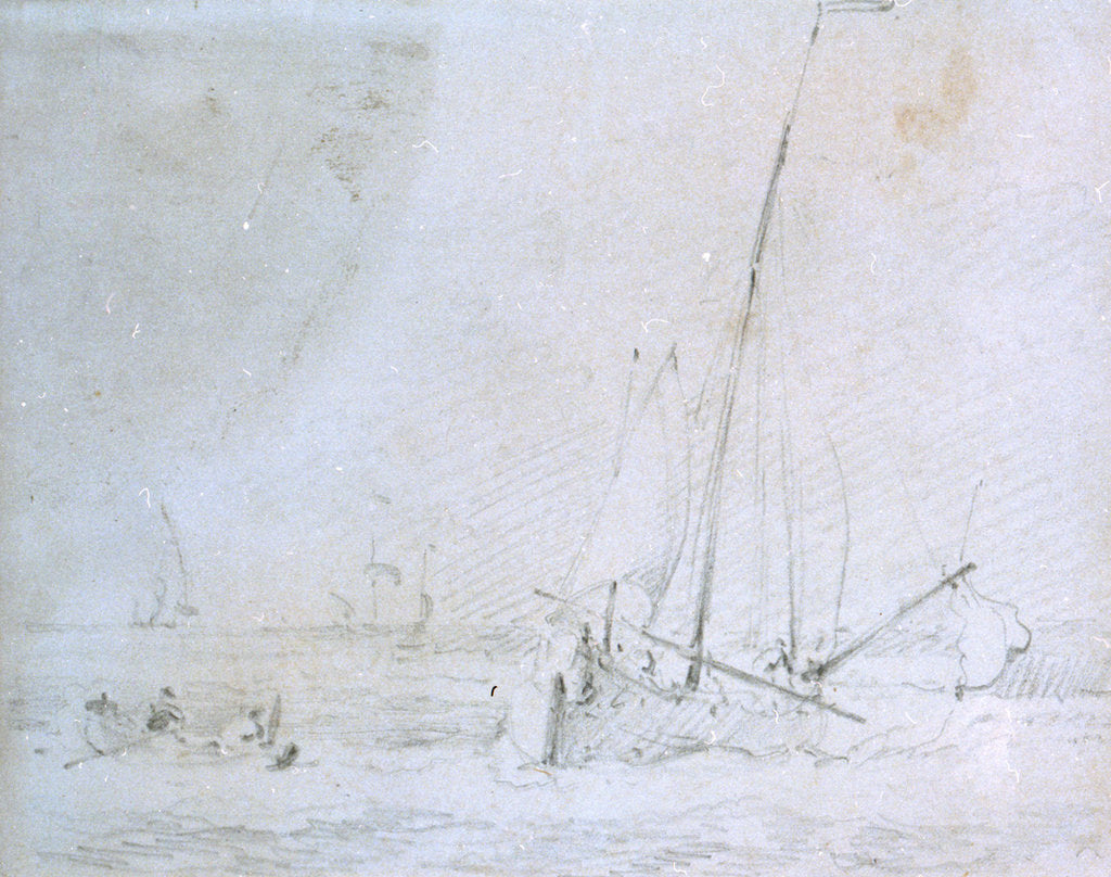 Detail of A dogger running into the land by Willem Van de Velde the Younger