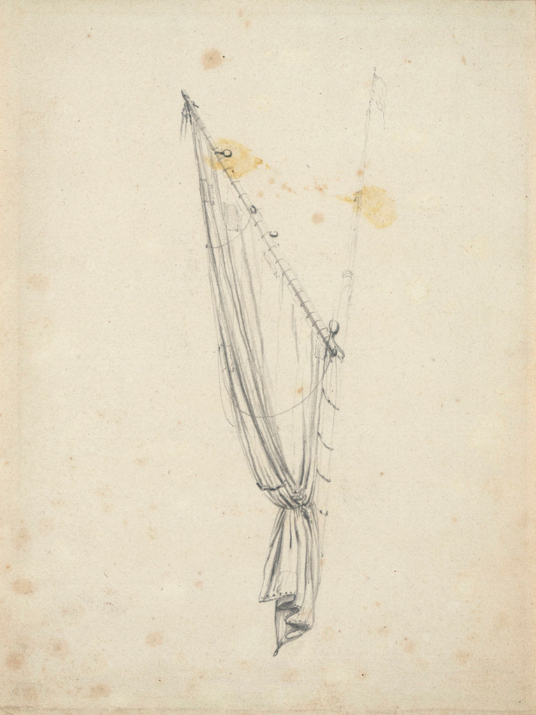 Detail of Gaff of sail by Willem Van de Velde the Younger