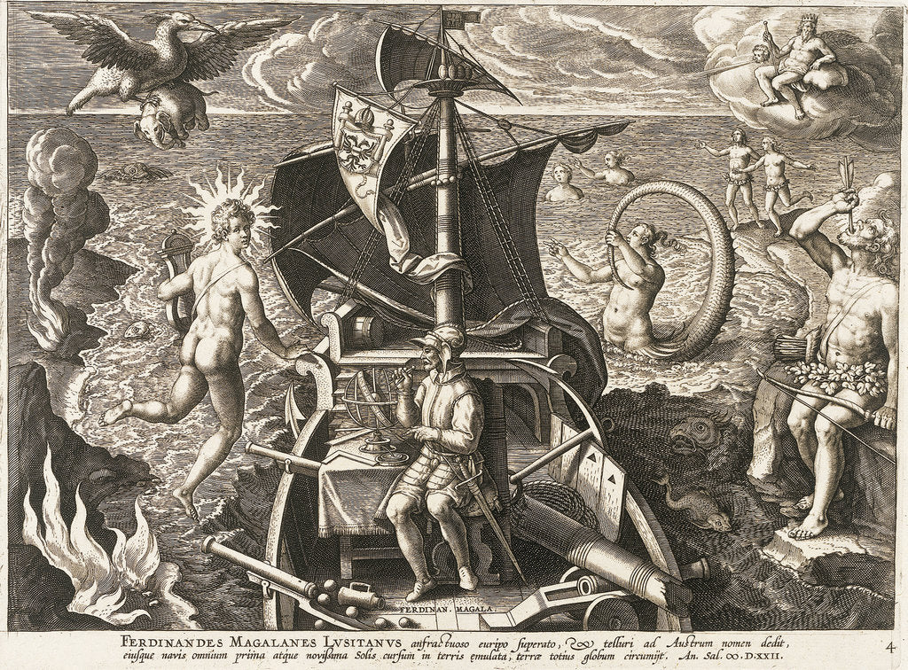 Detail of Ferdinandes Magalanes Lusitanus... terrae totius globum circumijt (Voyage of Magellan) by unknown