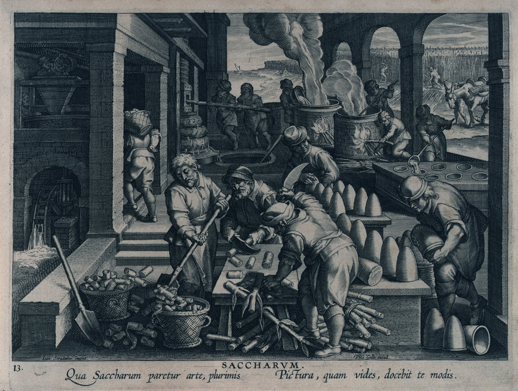 Detail of Saccharum. Qua Saccharum paretur arte, plurimis. Pictura, quam vides, docebit te modis. (Gunpowder) by Johannes Stradanus