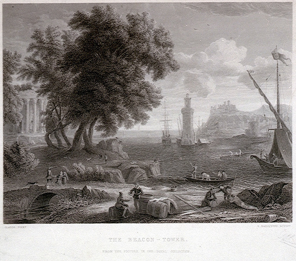 Detail of The Beacon-Tower, from the 'Picture in the Royal Collection by Claude Gellee