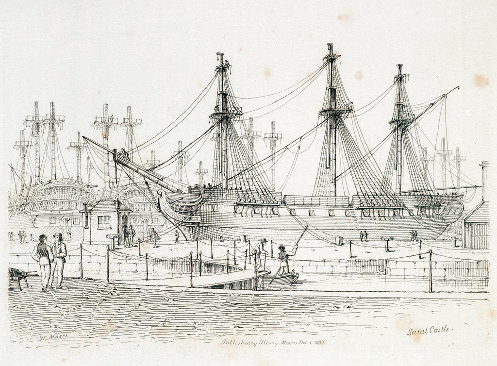 Detail of The Mercury of 28 guns, on a larboard tack by Butterworth