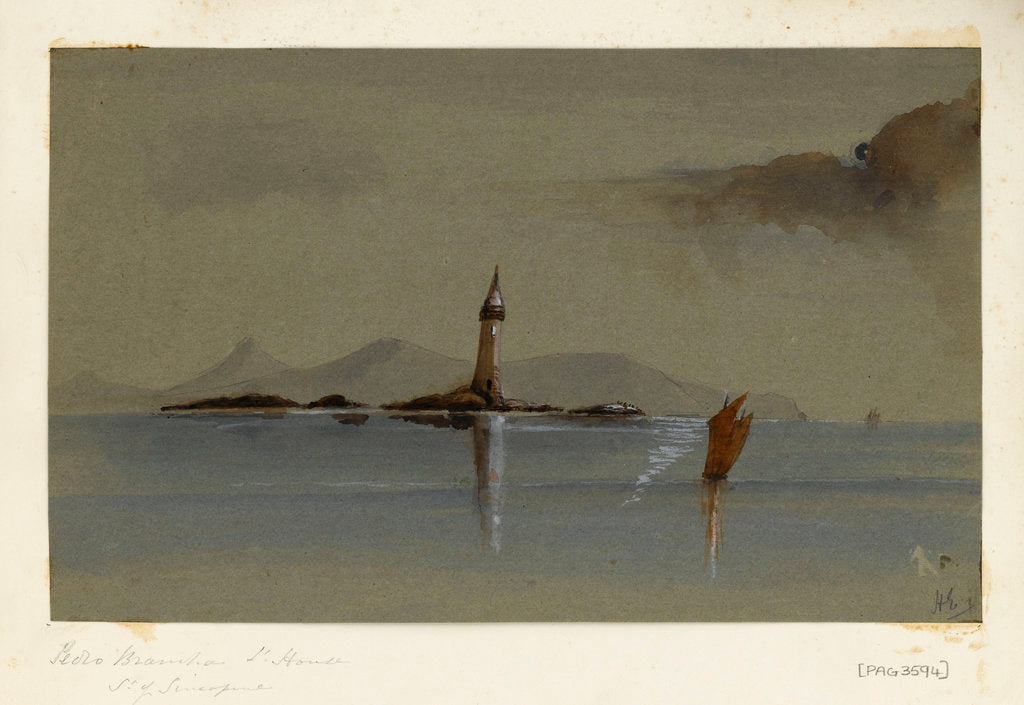 Detail of Peolo Brainha Lighthouse Straits of Singapore by Harry Edmund Edgell