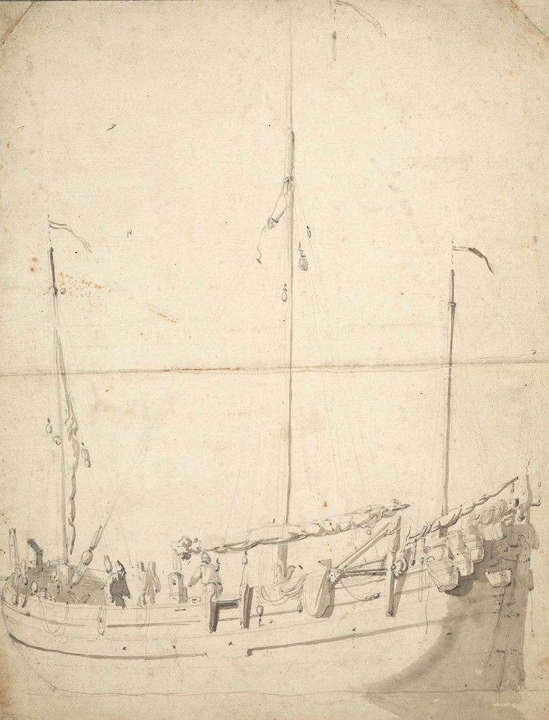 Detail of Portrait of a fishing buss by Willem Van de Velde the Younger