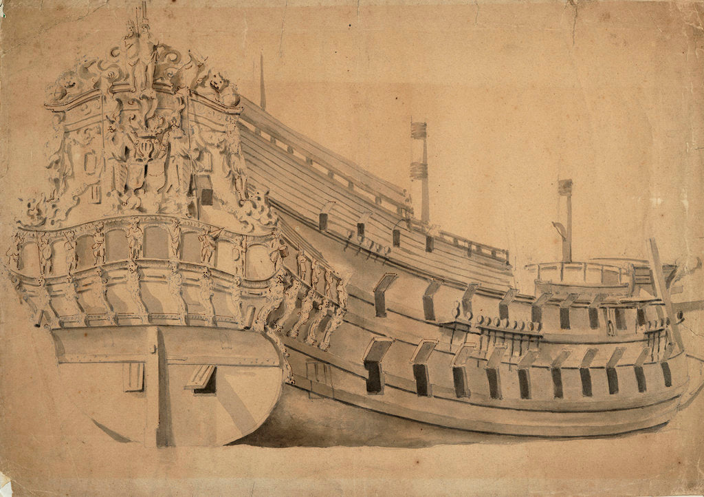 Detail of The 'Deventer' by Willem Van de Velde the Younger