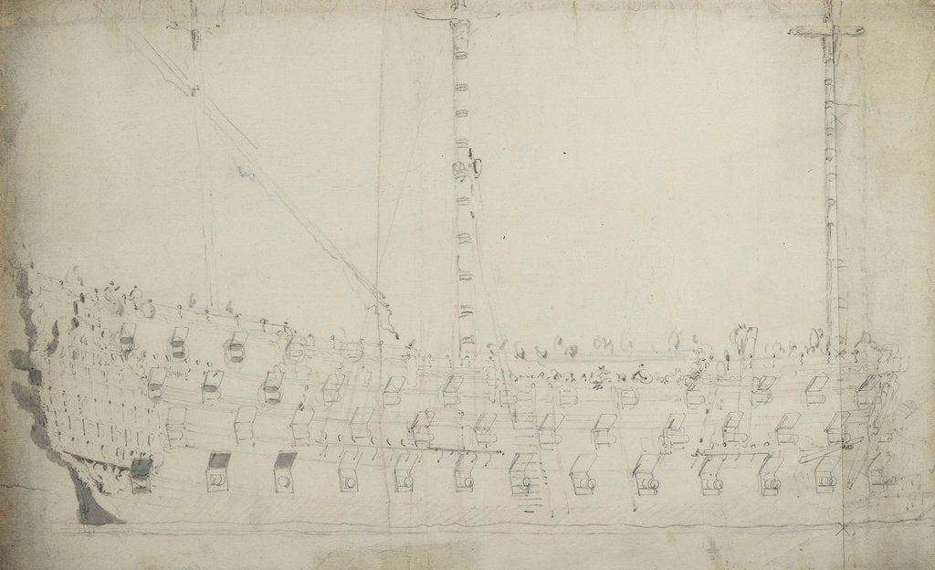 Detail of The 'Windsor Castle' by Willem van de Velde the Elder
