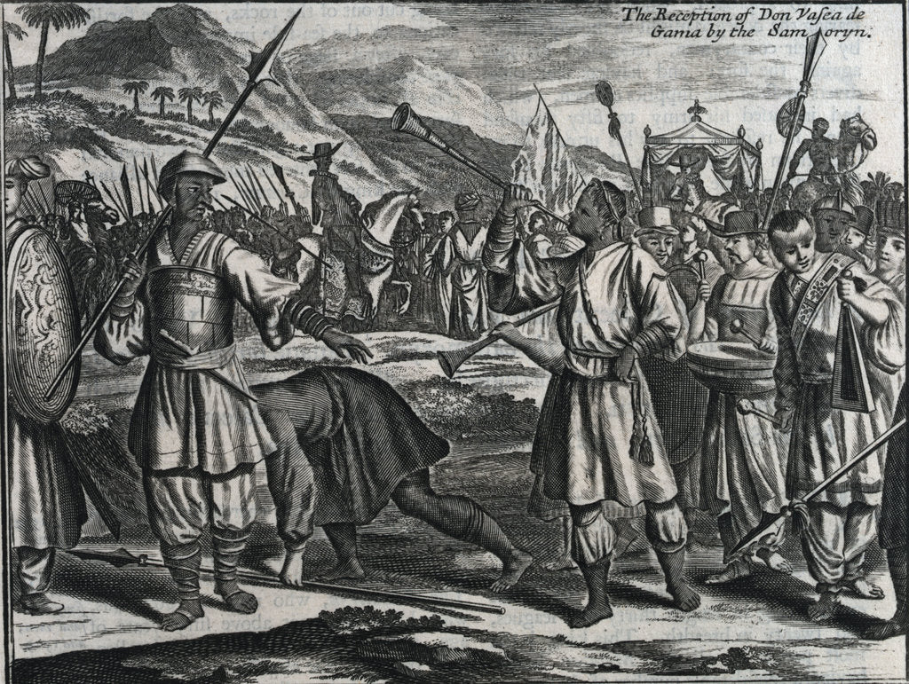 Detail of Reception of Don Vasco da Gama by the Sammoryn in Calicut, 1607 by unknown